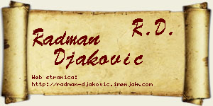Radman Đaković vizit kartica